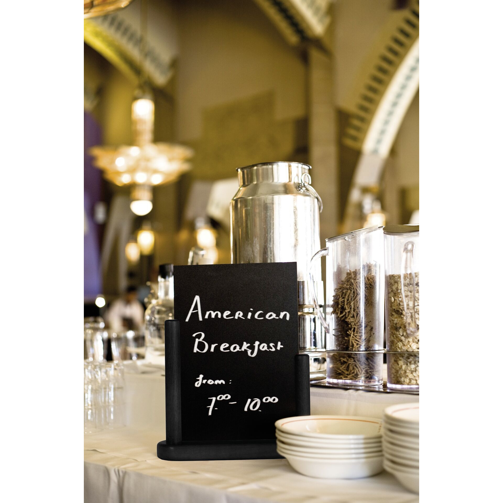 Tischtafel inkl. Gestell aus Holz schwarz A5